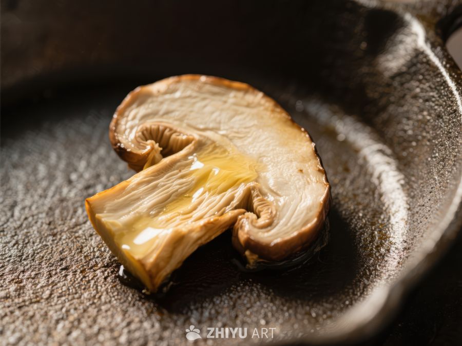 煎锅中的蘑菇切片 398