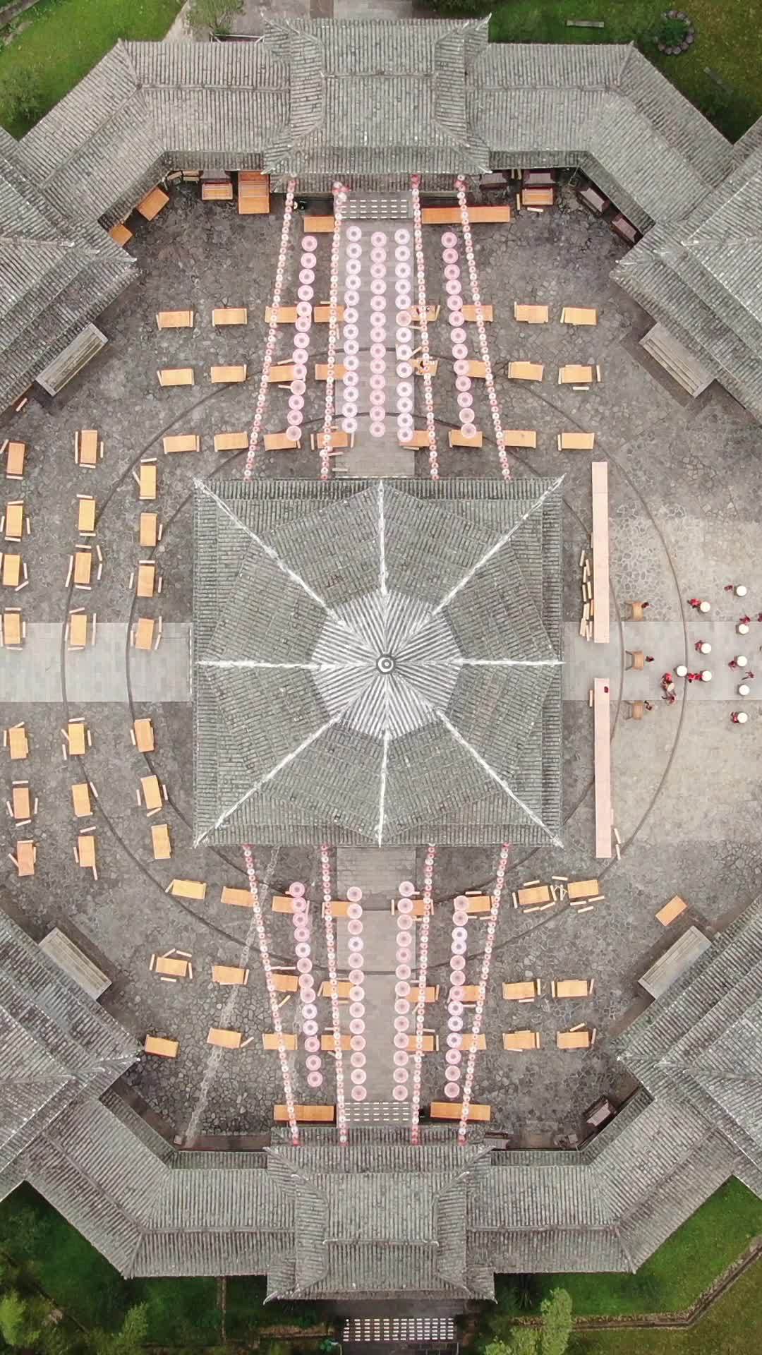 圆形古建筑俯瞰