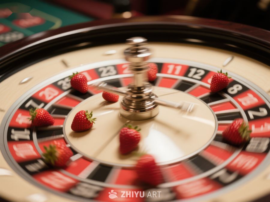 草莓点缀的旋转赌盘 84