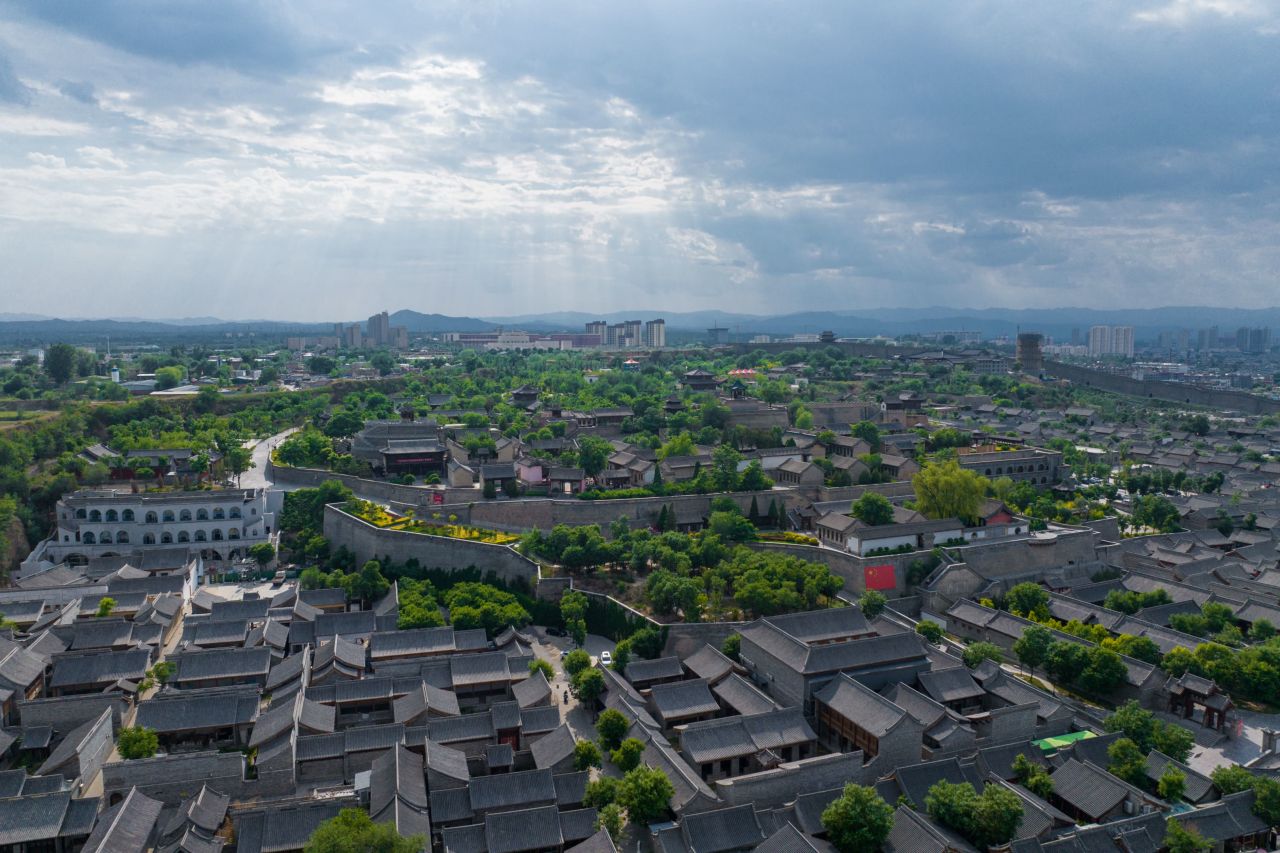 忻州古城秀荣书院无人机环绕延时