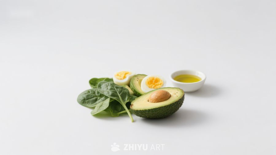 牛油果鸡蛋与菠菜组合