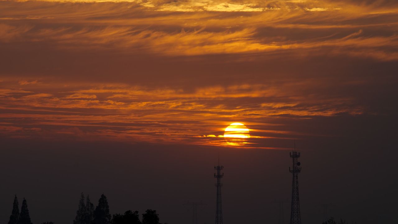 太阳日出日落长焦延时4K实拍