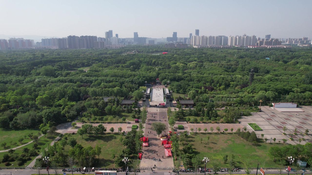 河南洛阳城市风光旅游景区航拍