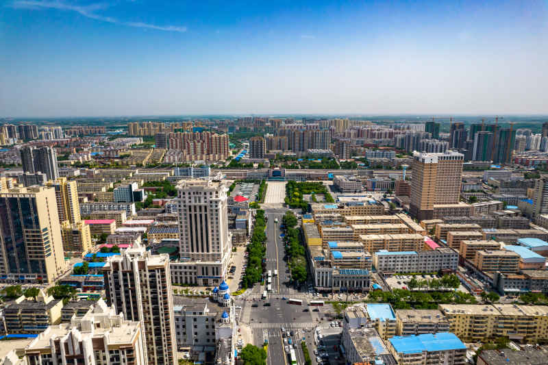 湖北衡水火车站高楼建筑航拍摄影图