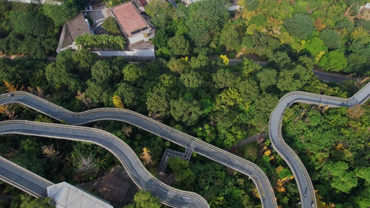 航拍福州福道景观