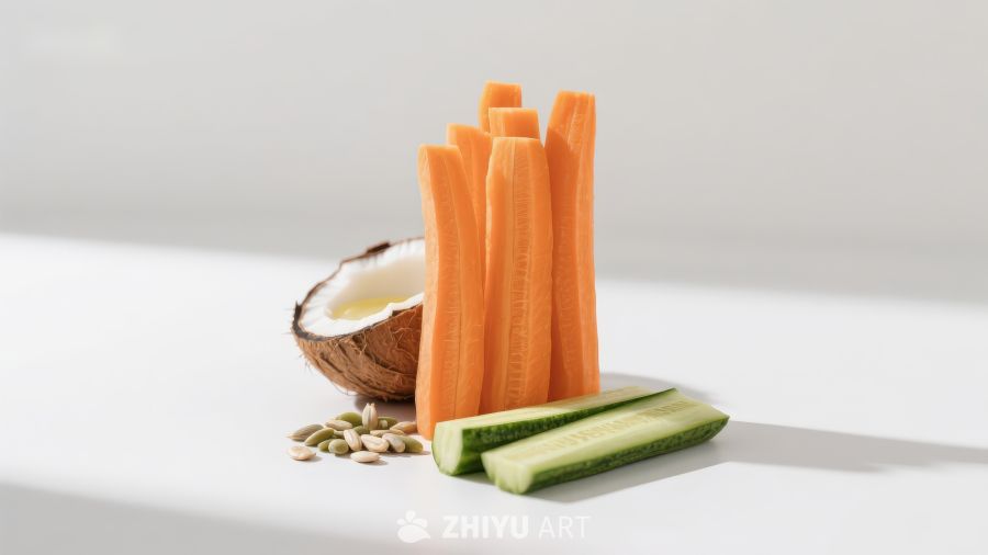 胡萝卜黄瓜椰子与坚果