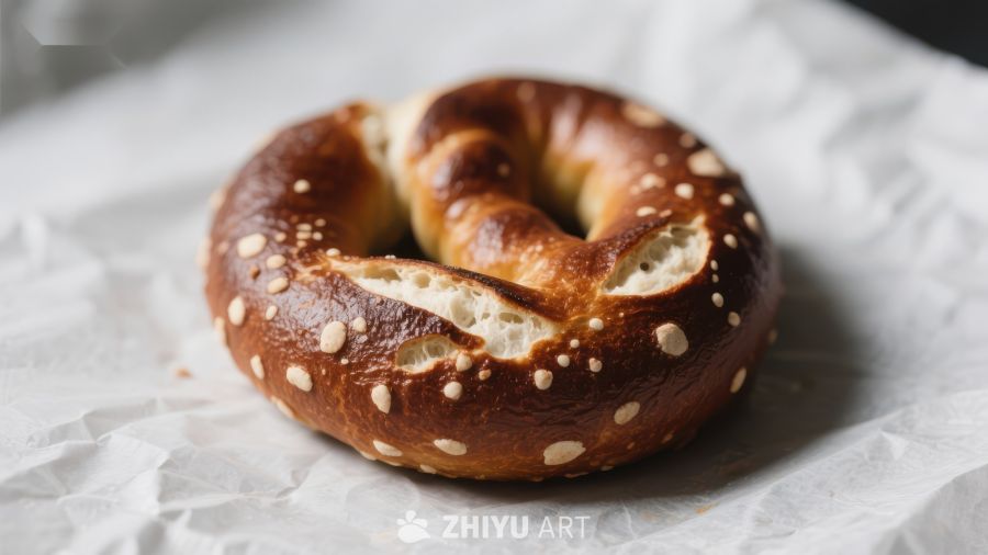 新鲜出炉的椒盐软 pretzel