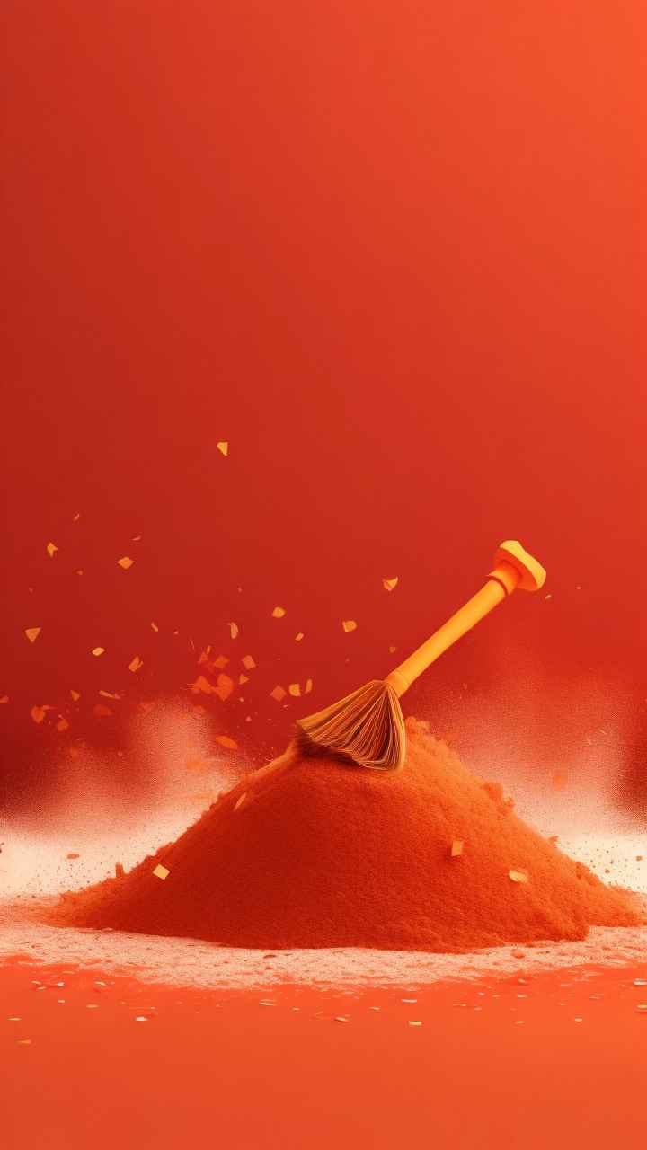 春节新春扫尘简约插画背景 33