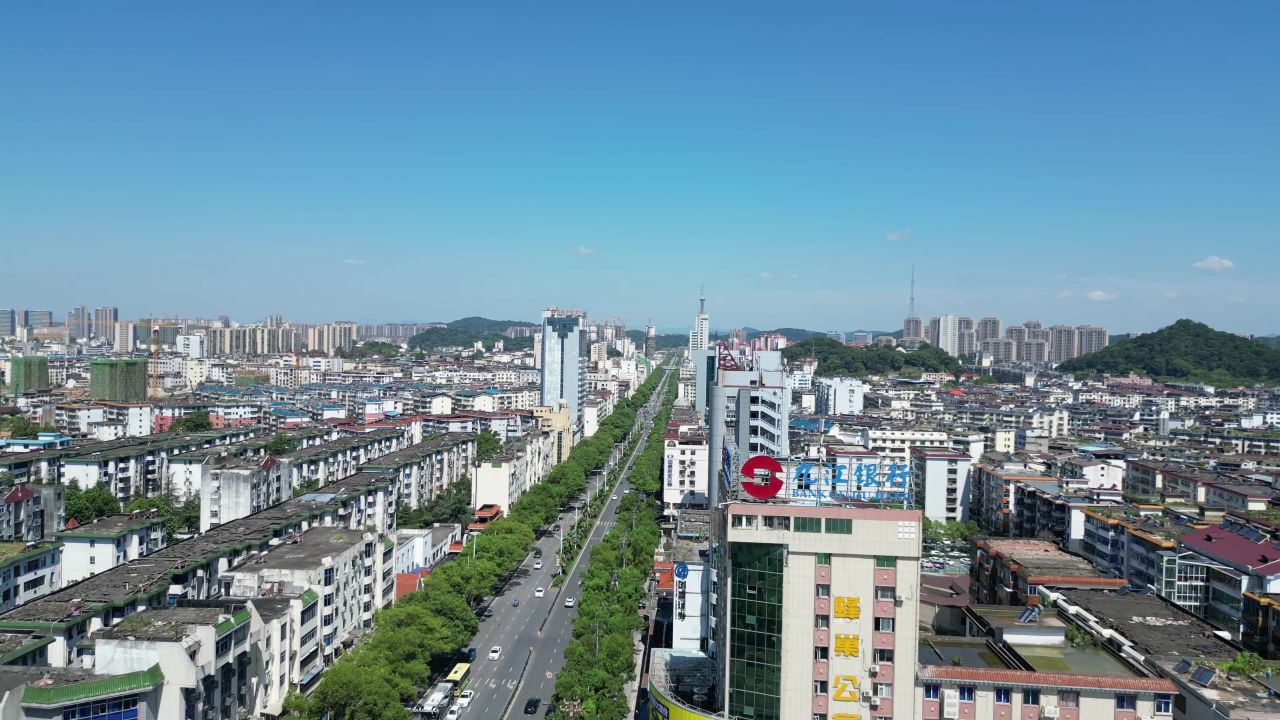 航拍江西宜春建设宜春大景
