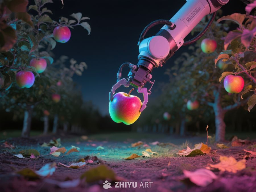 机械臂在果园中采摘苹果 297