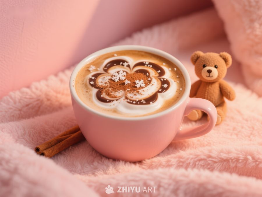 温暖毛毯上的咖啡与小熊 1208