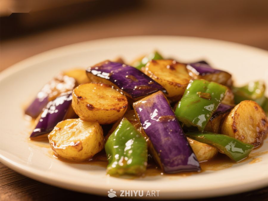 美味炒茄子土豆青椒 541