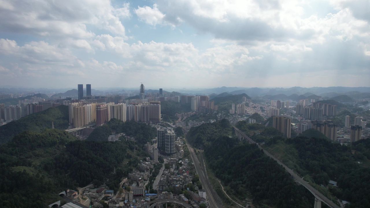 贵州贵阳城市风光航拍
