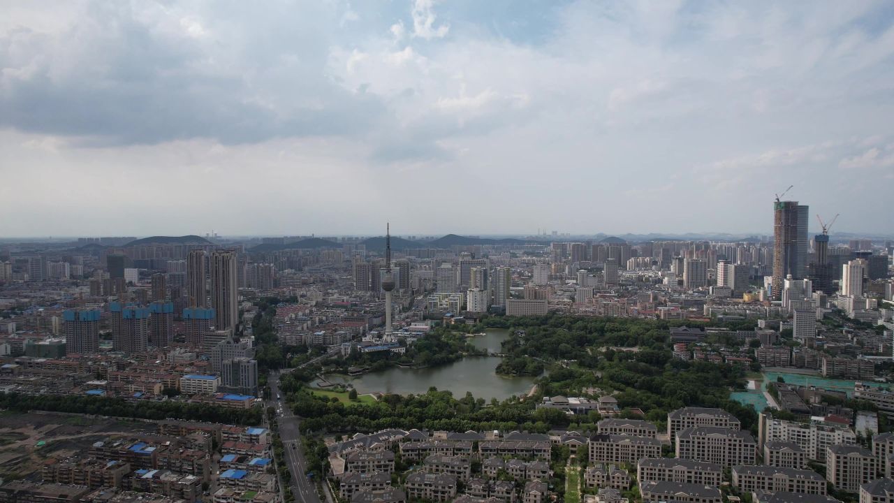 江苏徐州电视塔地标建筑航拍