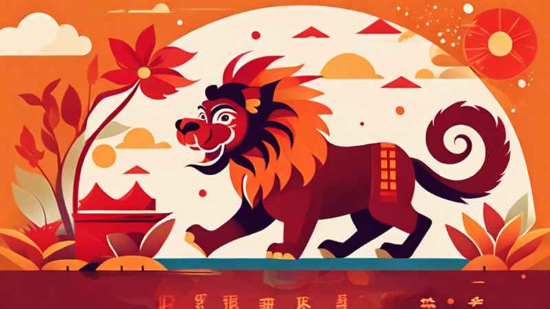 春节舞龙舞狮插画背景 40