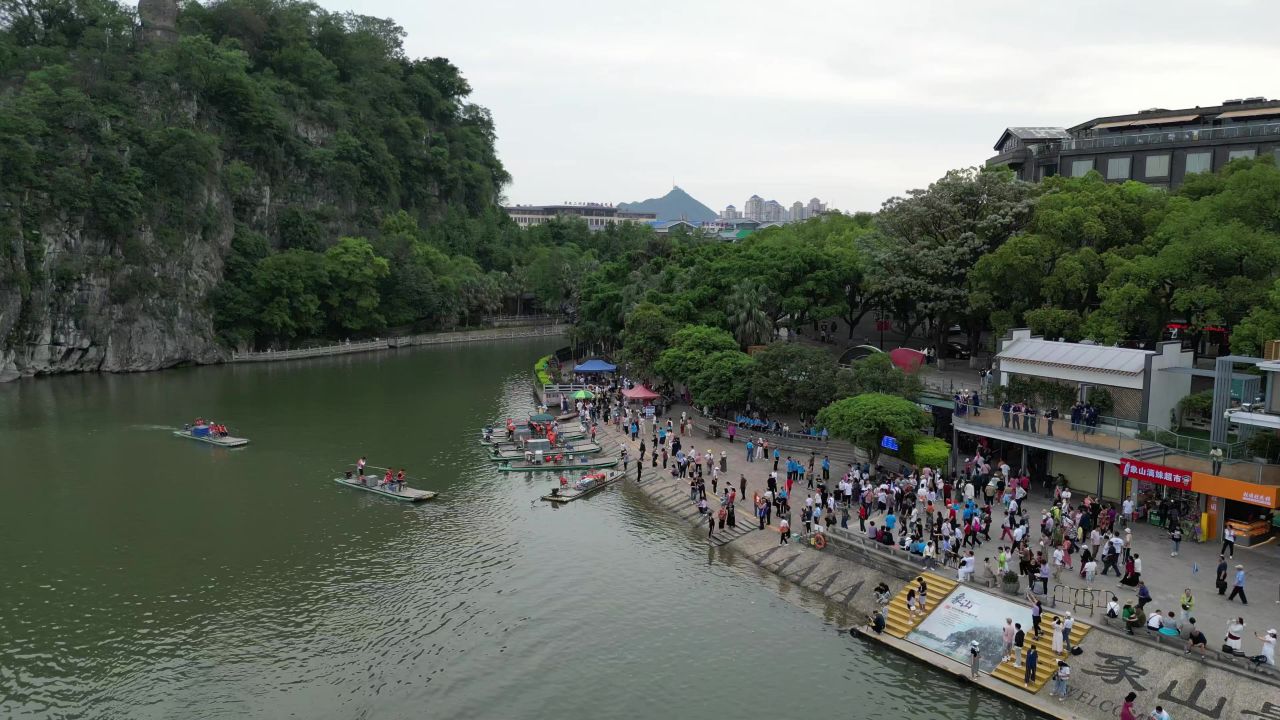 广西桂林山水风光航拍 