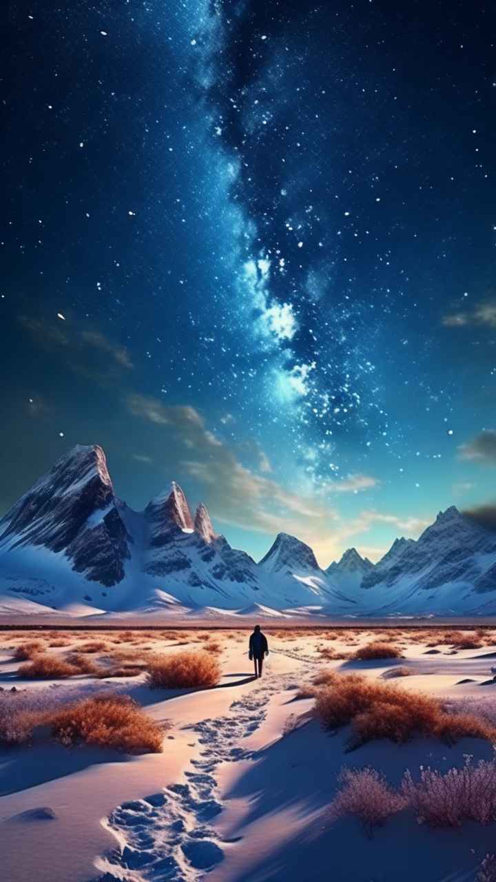 仙境广角冬日沙漠插画雪景 36