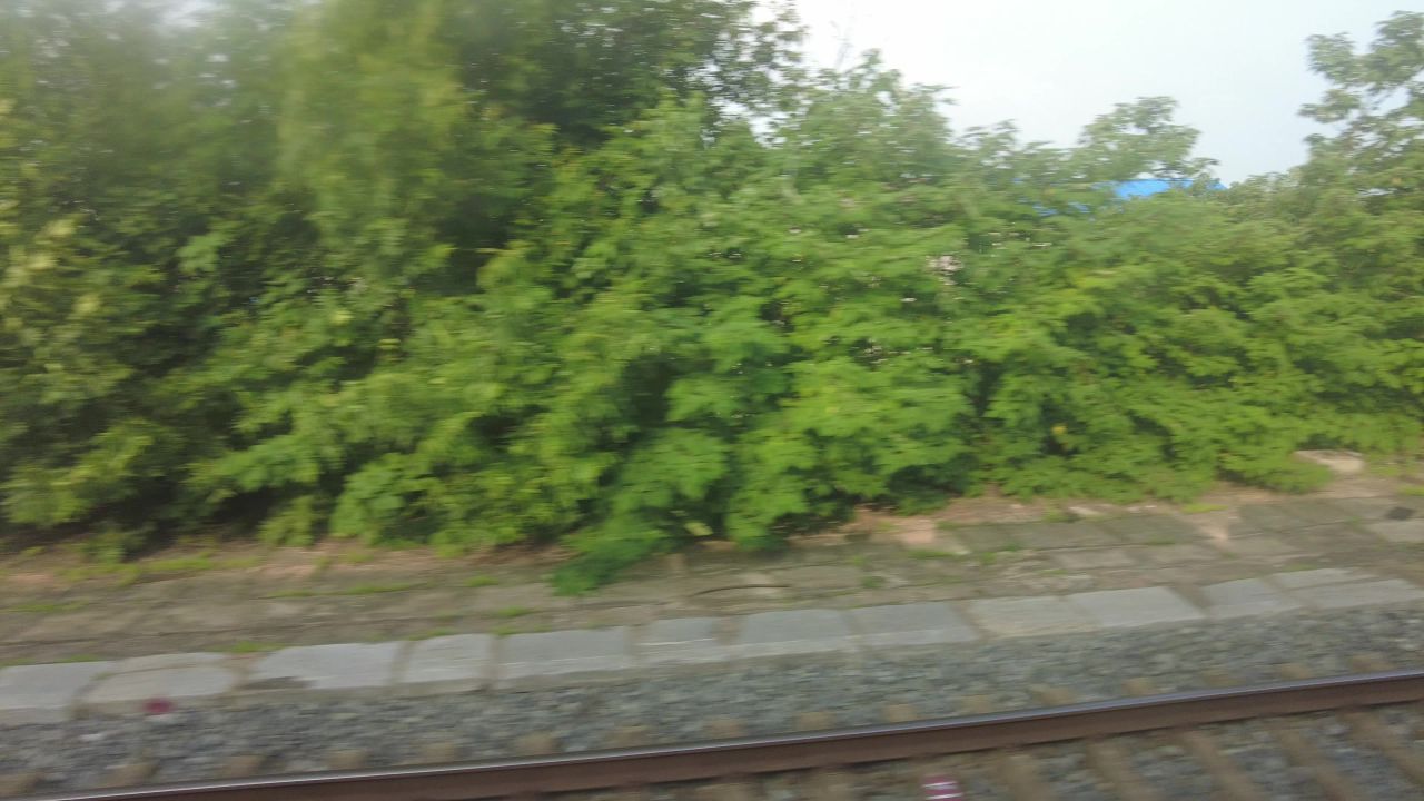 沿途火车窗外风景旅途风光实拍  