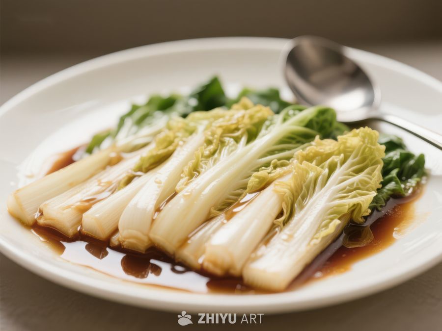 清炒小白菜配酱油 716