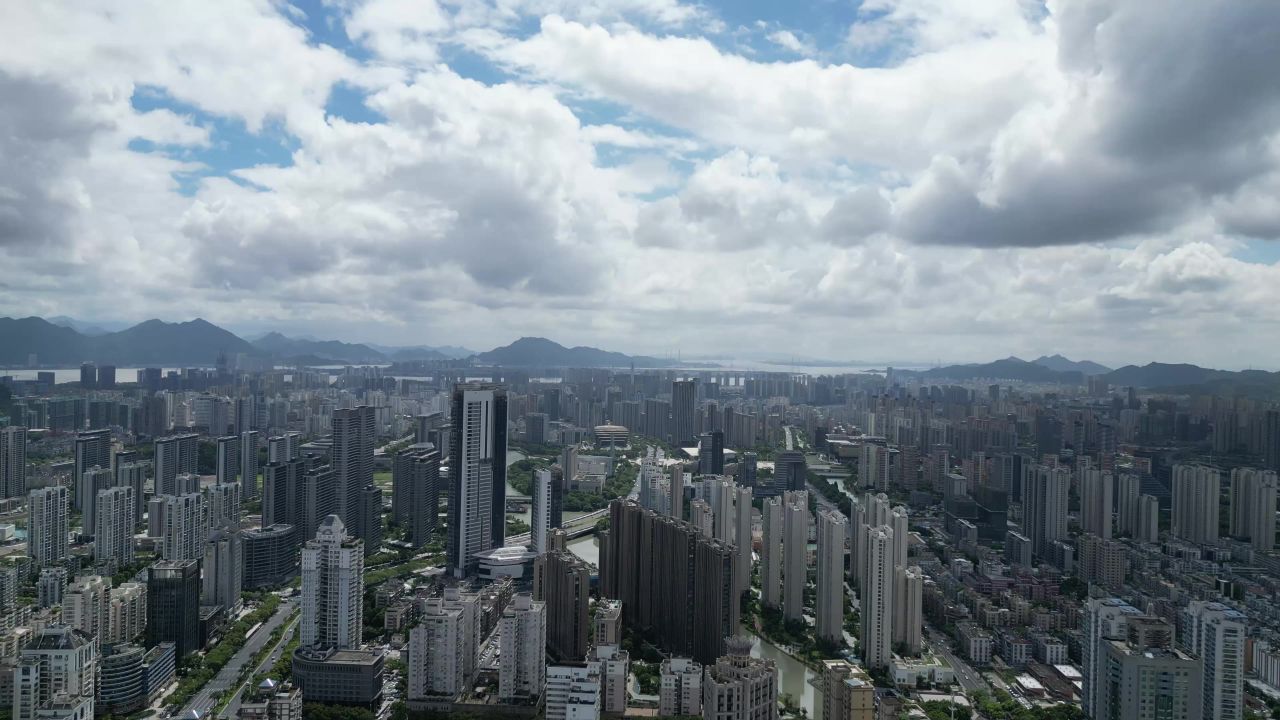 航拍浙江温州城市风光温州建设