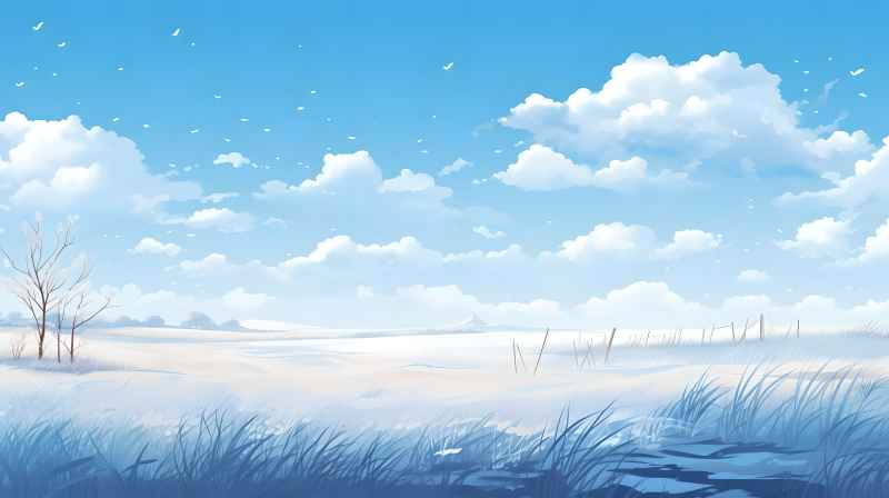 冬季唯美创意背景插画图 109
