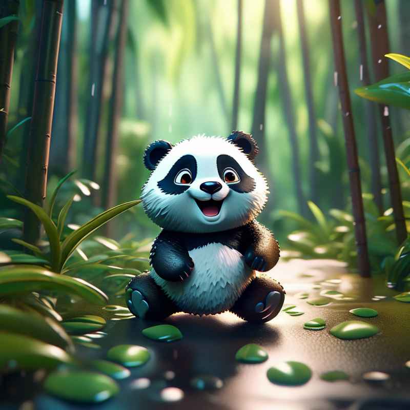 竹林背景雨林熊猫 55
