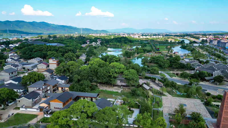 江西吉安城市风光旅游景区航拍图