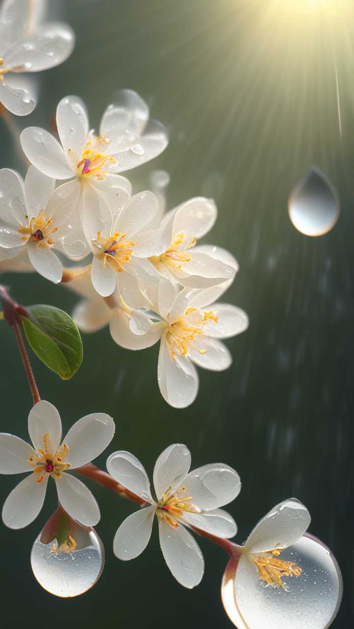 桂花水滴近景