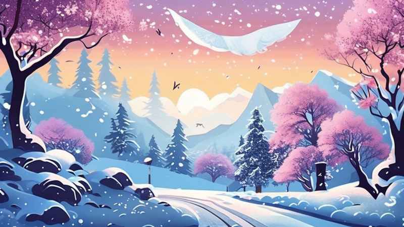 雪景唯美插画小屋 21
