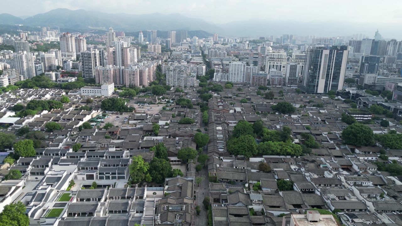 航拍福州三坊七巷