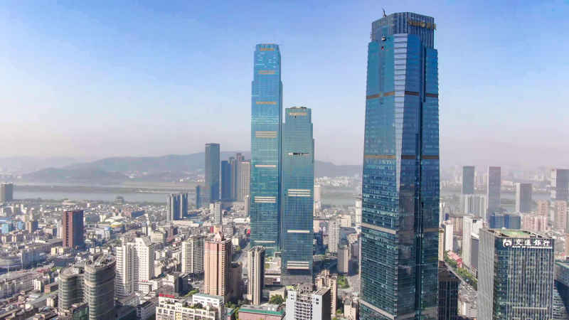 湖南长沙城市风光航拍图 