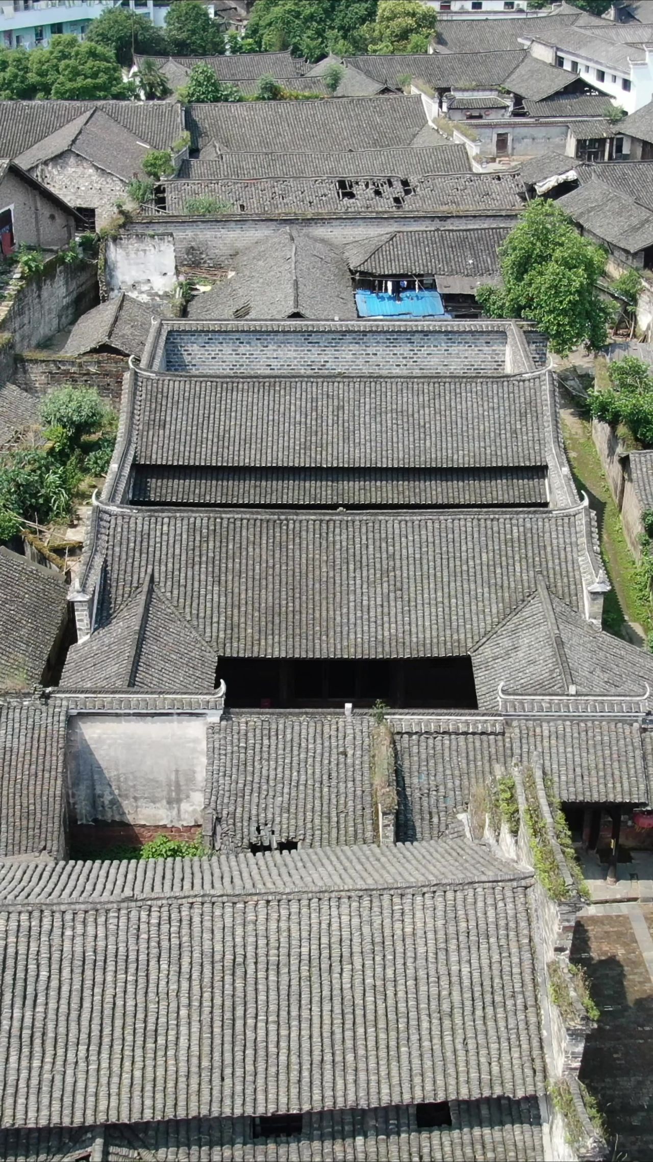 航拍湖南洪江黔阳古城4A景区竖屏