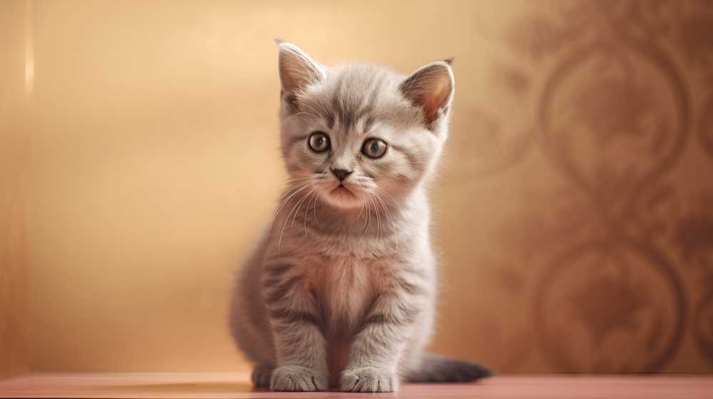 金黄色的小猫浅色背景