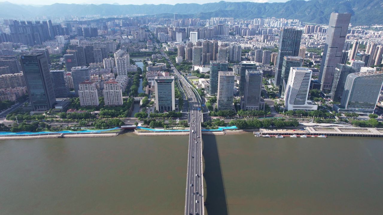 航拍福建福州城市风光