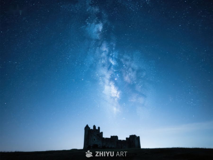 星空下的古老城堡剪影 183