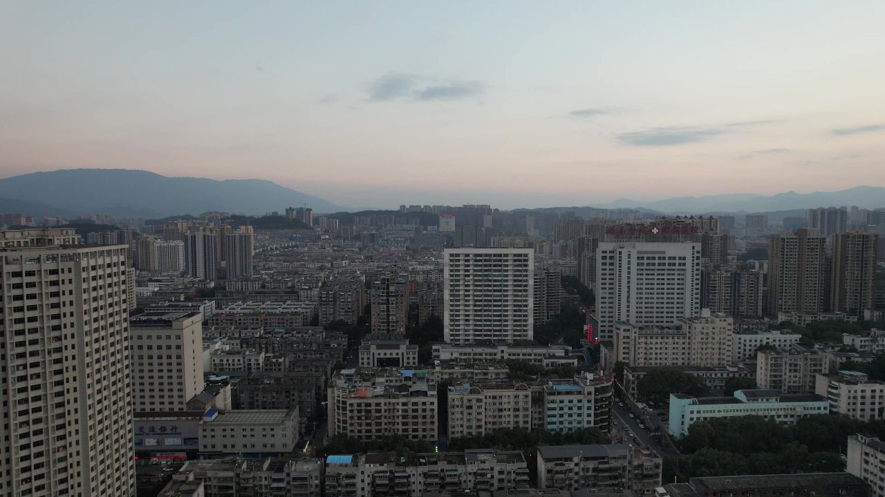 湖南郴州日出日落晚霞航拍