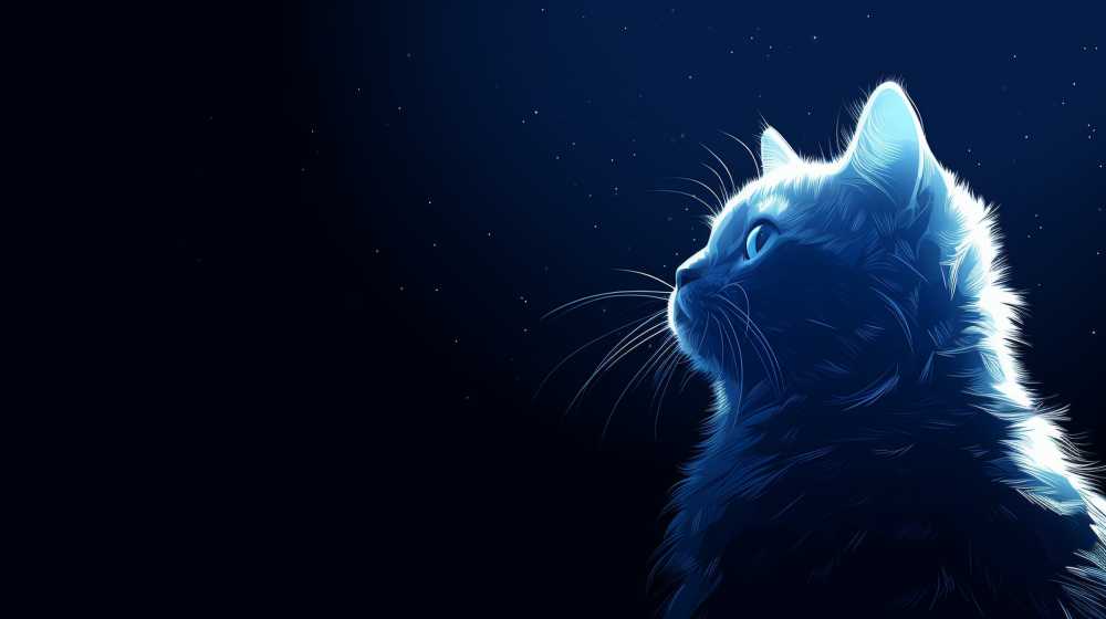 夜色下猫猫插画