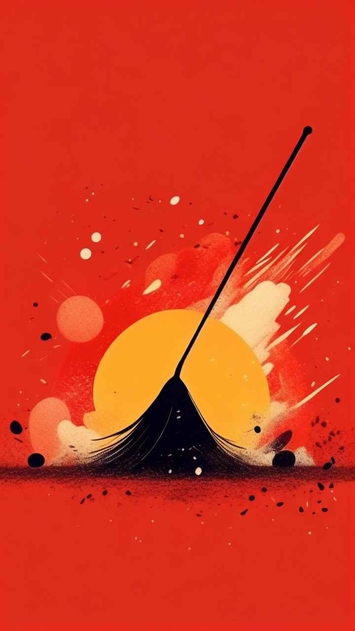 春节新春扫尘简约插画背景 23