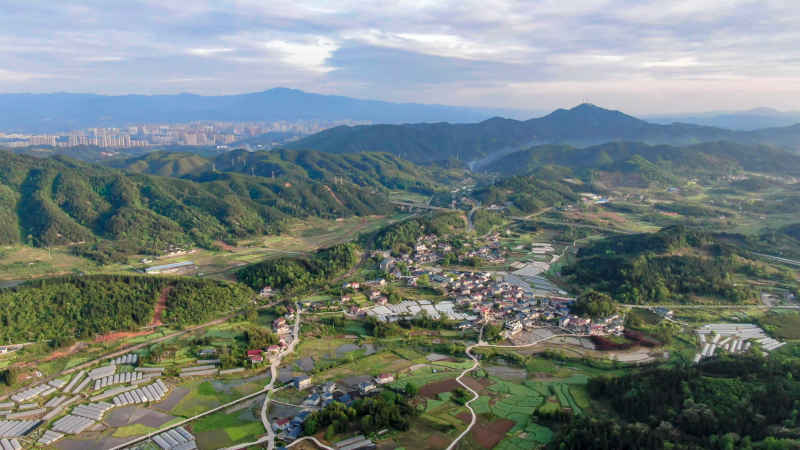山川丘陵农田农业种植航拍图 