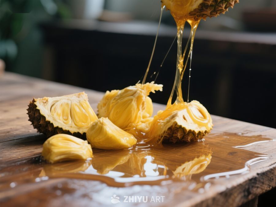 菠萝蜜果肉与蜂蜜倾泻 50