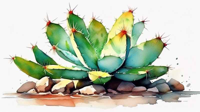 仙人掌自然植物插画 51