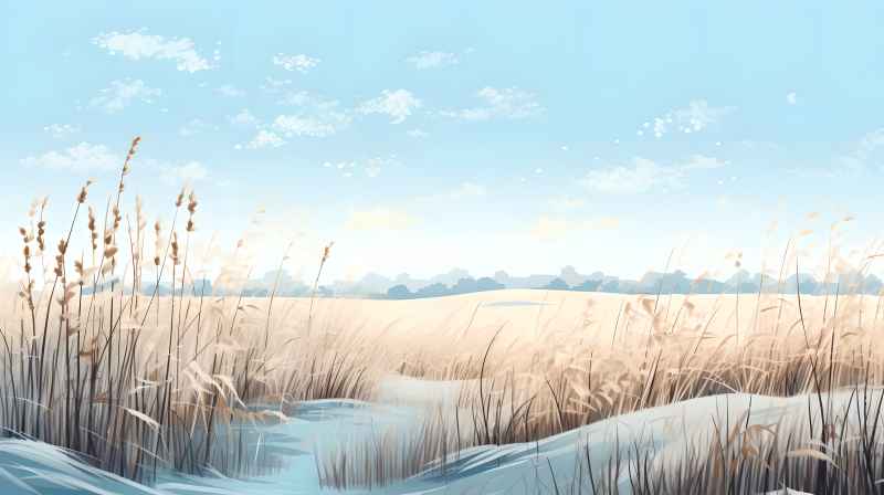 冬季唯美创意背景插画图 75