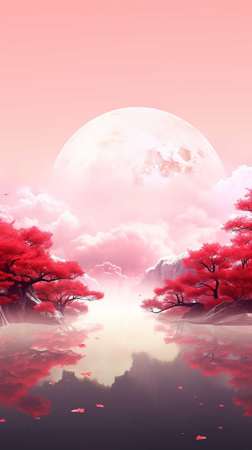 红色背景艺术图