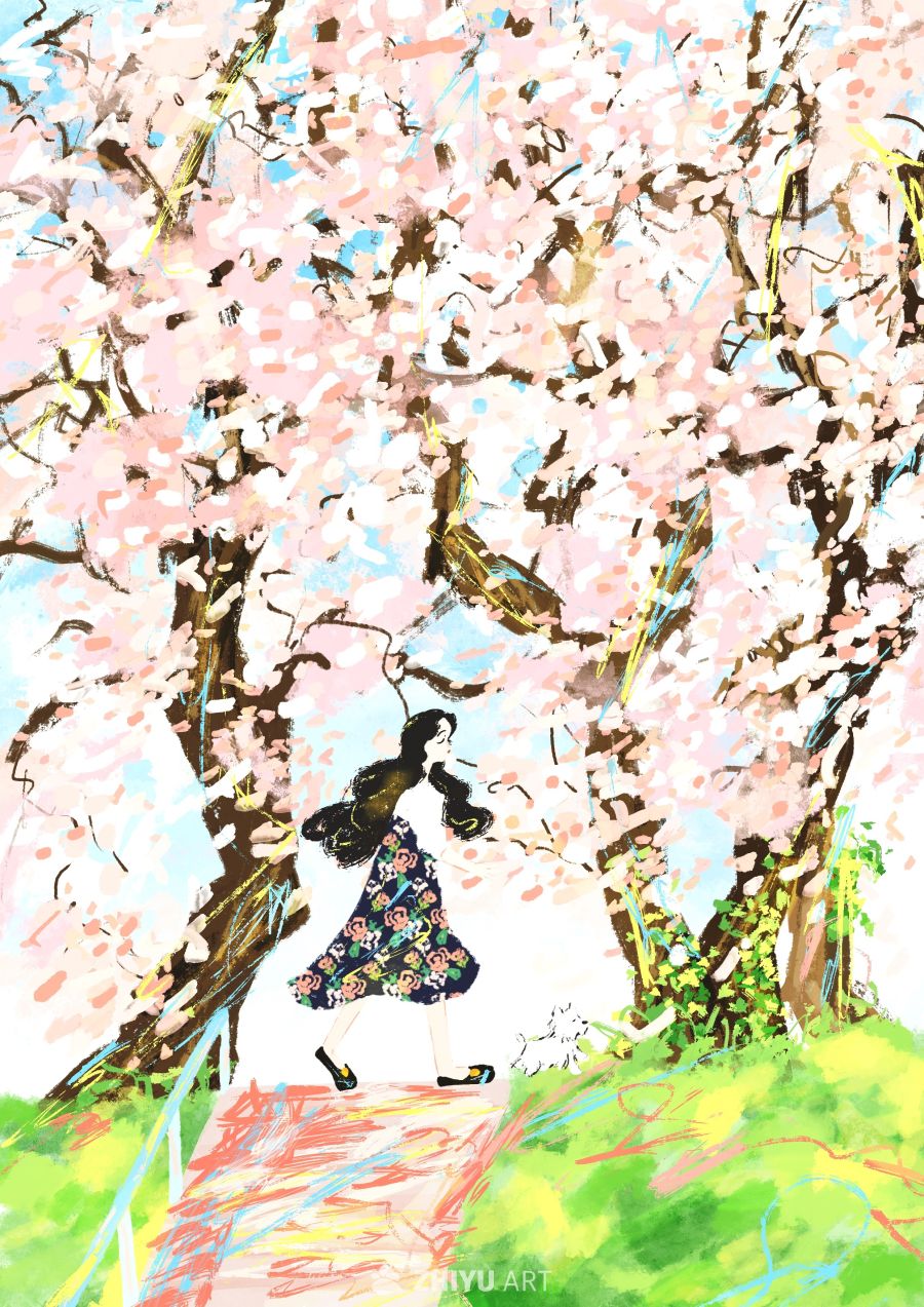 原创治愈插画作品素材四季节气节日自然 111