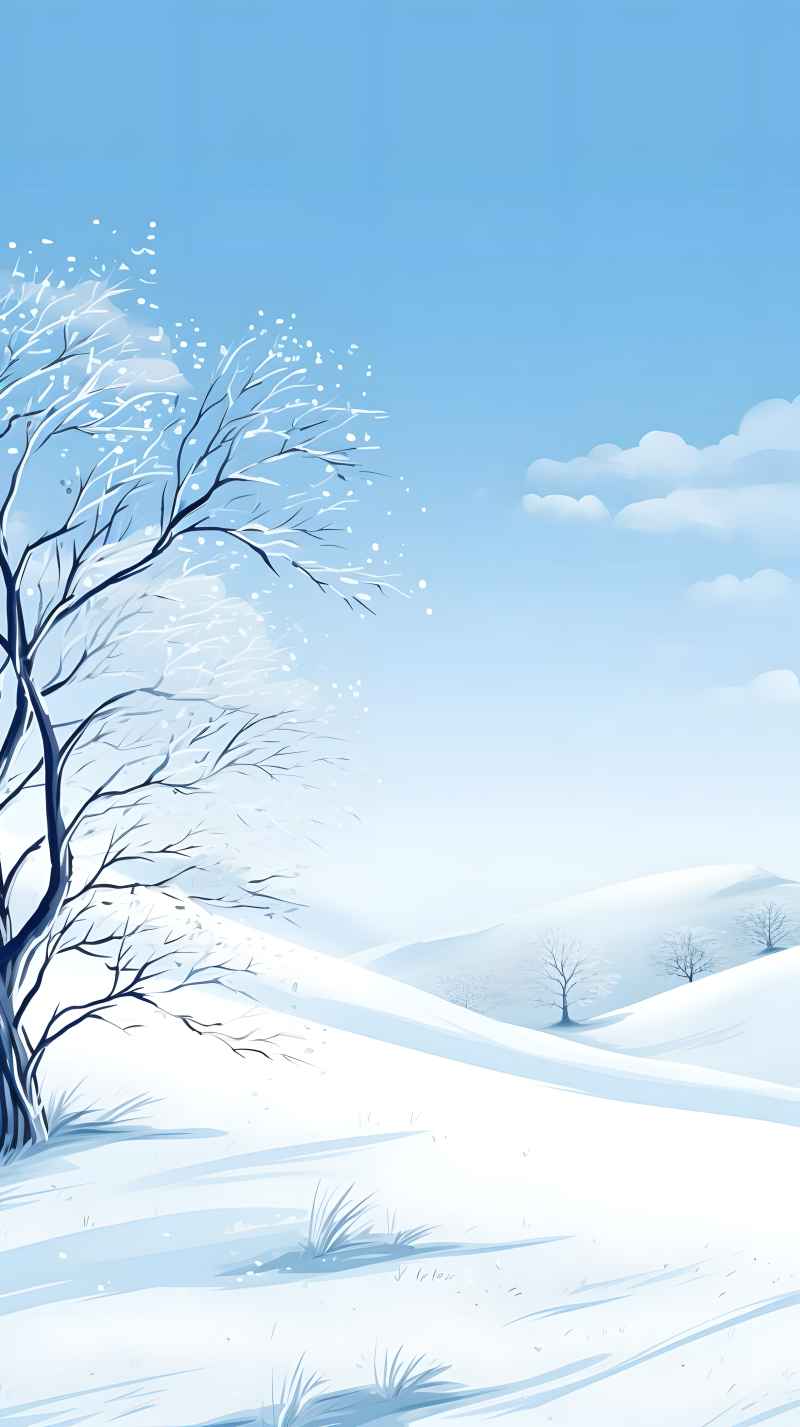 冬季冬天雪景唯美背景 1