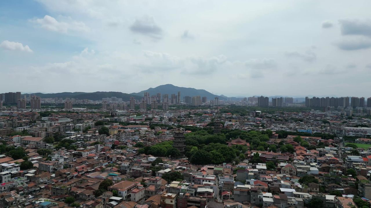 航拍福建泉州古城历史街区