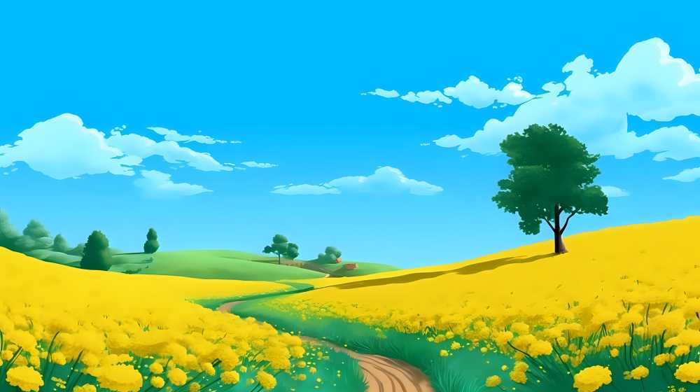 夏季户外自然绿色唯美花草乡村美景