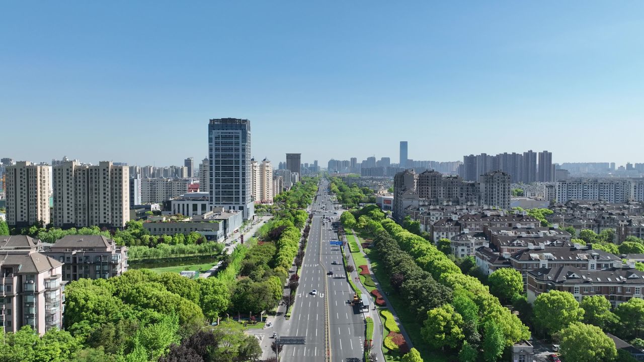 4K航拍昆山城市建筑风光 6