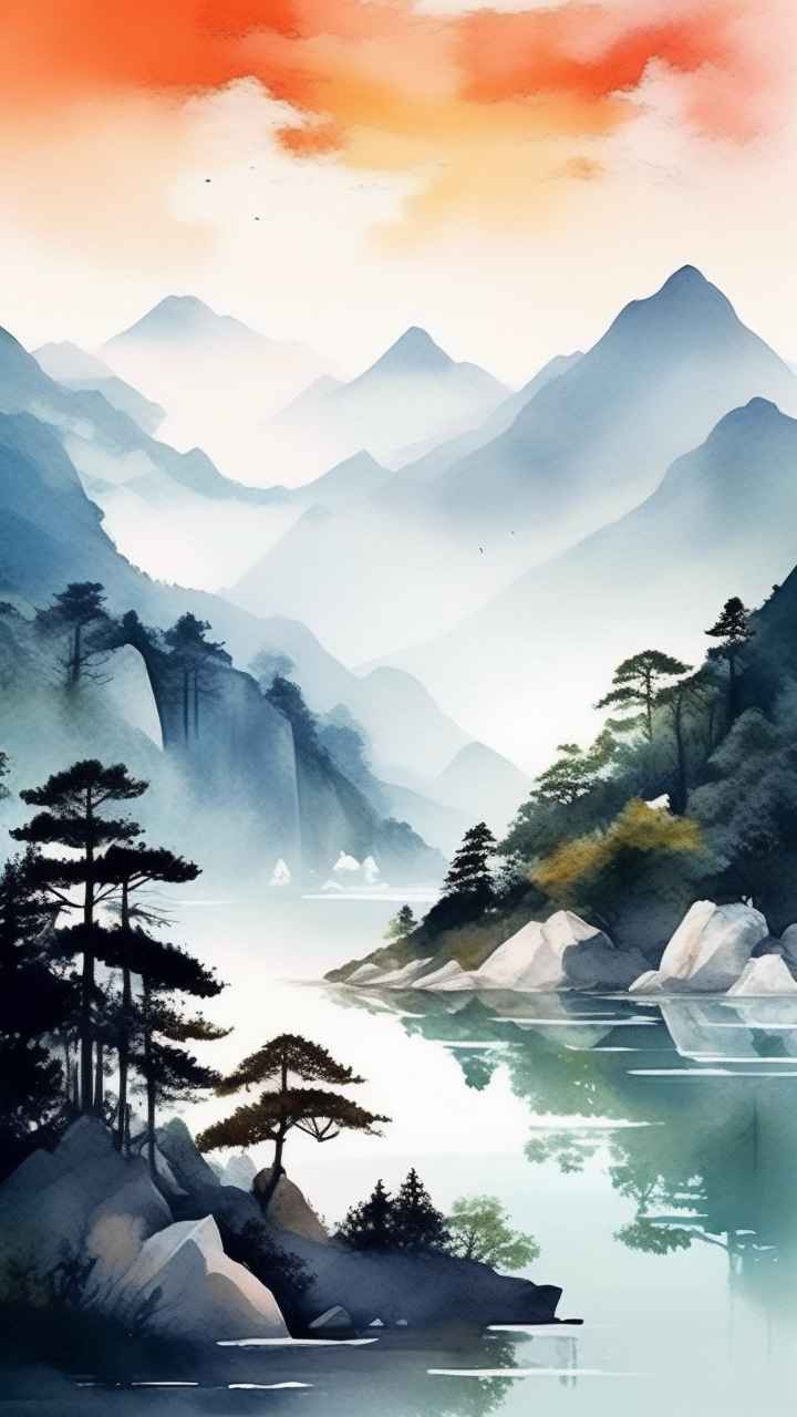 山水画国风背景 51