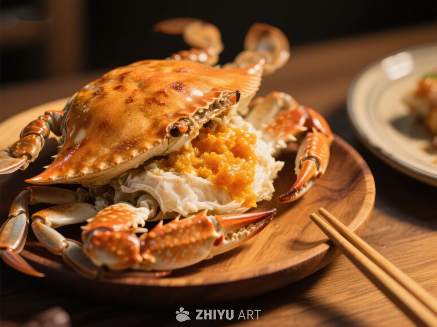 鲜美螃蟹料理，诱人美食呈现